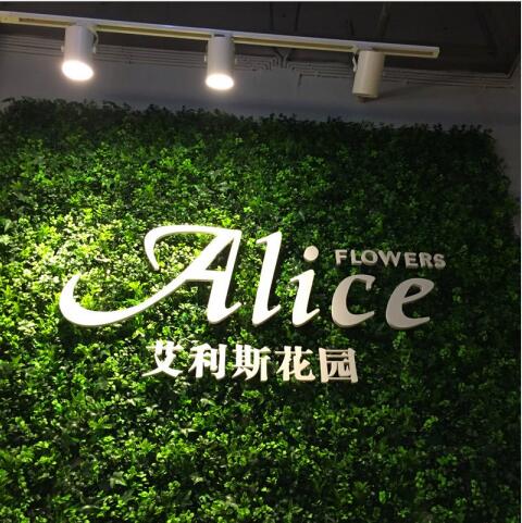 綠植墻加PVC字體